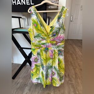 Nanette Lepore Multicolor Feather Print Dress